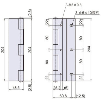 鉄クロメート重量裏蝶番 204mm ジョー・プリンス竹下
