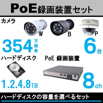 SC-XP84K-6W-354-1TB SecuSTATION PoE録画装置8ch+354万画素カメラ6台 ...