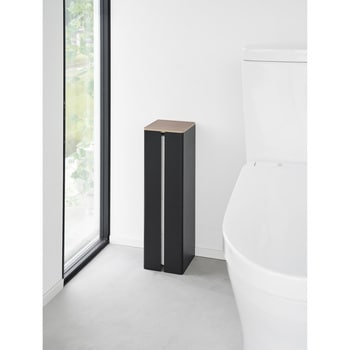 石こうボード壁対応隠せるトイレットペーパーホルダー タワー ブラック 山崎実業