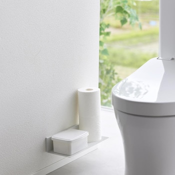 石こうボード壁対応浮かせるトイレ棚 タワー ブラック 山崎実業
