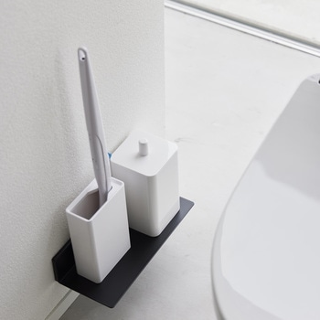 石こうボード壁対応浮かせるトイレ棚 タワー ブラック 山崎実業