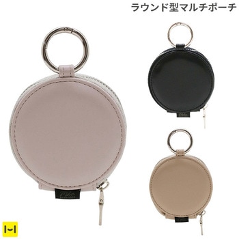 Melia ラウンド型 PUレザー マルチポーチ インプリンク