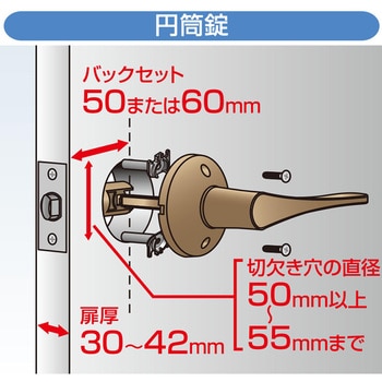 ECLE リフォーム用レバーハンドル錠 空錠(通路用)