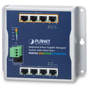 産業用PoEスイッチングハブ マネージド(管理型) Giga8ポート af/at PLANET Technology