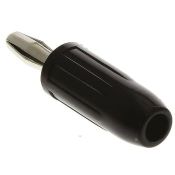 Mueller バナナプラグ 真鍮， リン酸銅 26mm 黒 MUELLER ELECTRIC