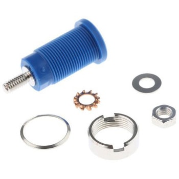 Blue 4mm safety socket with thread Schutzinger