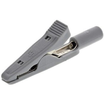 ヒルシュマン 930317806 わに口クリップ 8A 4mm， グレー Hirschmann Test & Measurement