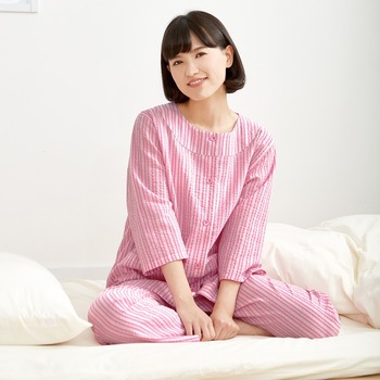 綿100%涼やかクルーネックパジャマ セルヴァン