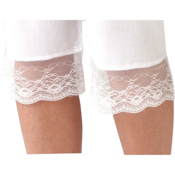 幅広レース付クレープキュロット - セルヴァン