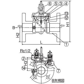 フランジ式定水位弁セット(ストレート型) 兼工業 各種用途バルブ