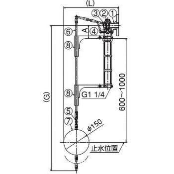 FWH-L-20-FKM 圧力バランス型複式ボールタップ フランジ仕様