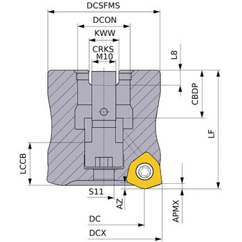 三菱 WJX09形 高送り加工用両面インサート式ラジアスカッタ シャンク