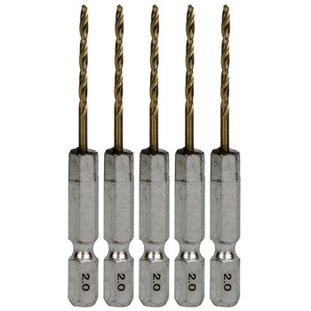 六角軸TiN鉄ドリル 普通 5本セット SK11