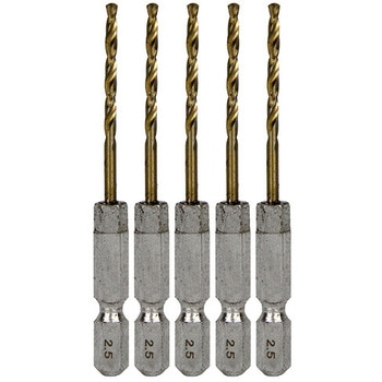 六角軸TiN鉄ドリル 普通 5本セット SK11