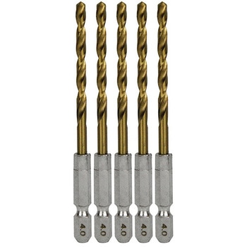 六角軸TiN鉄ドリル 普通 5本セット SK11