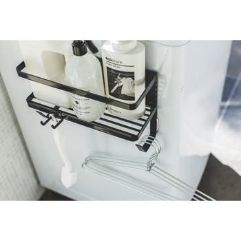 ホースホルダー付き洗濯機横マグネットラック タワー 山崎実業