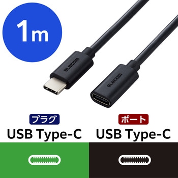 タイプC延長ケーブル PD 60W 【Windows 11 10 macOS パソコン MacBook iPhone Android 対応】 エレコム