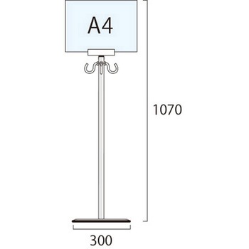 スマートガイドポール 3フック A4横 常磐精工