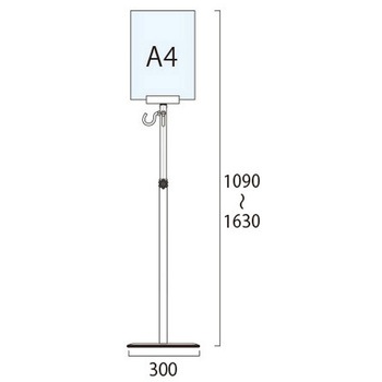 スマートガイドポールスライド 2コーナー A4縦 常磐精工