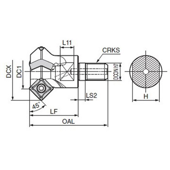 SEC-ウェーブミル 面取り加工用 WFXC08000M型(モジュラータイプ) 住友電工ハードメタル