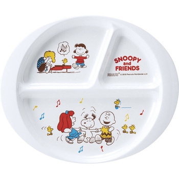 メラミンお子様食器「スヌーピー」 ランチ皿 スリーライン