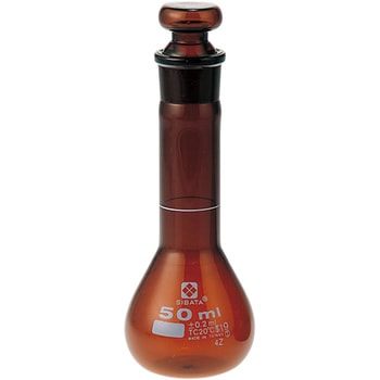 メスフラスコ 茶 短形 SIBATA(柴田科学)