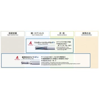 AT-2 MG 2.4×7.5P0.5-INT 高硬度鋼用 底刃付き スレッドミル2.5Dタイプ