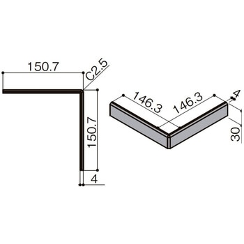 幅木用コーナー部材(出隅用)ラインタイプ木質 TOSTEM(LIXIL)