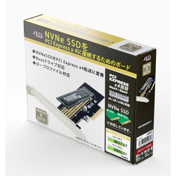 NVMeSSDをPCI Express接続に変換するボード NVNeのGETA エアリア