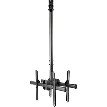 テレビ天吊り金具/32 - 75インチ型/2画面/背面合わせタイプ/曲面テレビ対応/VESA対応/ポール伸縮幅1～1.5m/+/-180度水平回転  角度調整/薄型液晶 TV モニター ディスプレイ 吊り下げ ブラケット StarTech.com