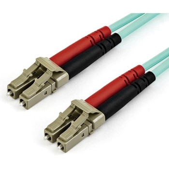 光ファイバー ケーブル/LC-LC/OM3 マルチモード/50/125μm/2芯/フルデュプレックス/100Gb/アラミド繊維/低煙ゼロハロゲン/アクア StarTech.com