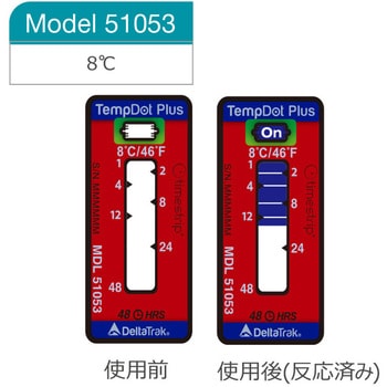 テンプドットプラス 温度上昇時積算温度表示ラベル 8℃/46°F 51053 - DeltaTRAK
