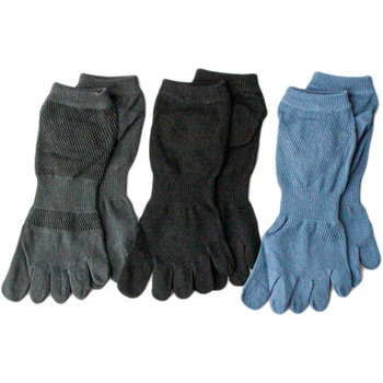 竹綿 ショートメッシュ 5本指 3P ハヤシ[靴下]