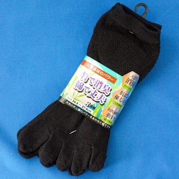 竹綿 ショートメッシュ 5本指 3P ハヤシ[靴下]