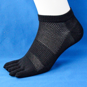 竹綿 ショートメッシュ 5本指 3P ハヤシ[靴下]