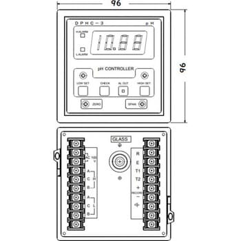 パネル型 pH指示調節計(DIN96小型デジタルpH調節計) 富士精密電機 pH計