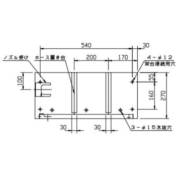 屋外ホース収納箱・架台付 報商製作所