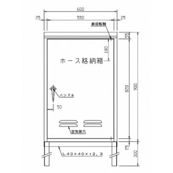 屋外ホース収納箱・架台付 報商製作所