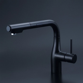 (寒)シングルレバー式シャワー付混合栓(センサー付)(eレバー)マットブラック KVK