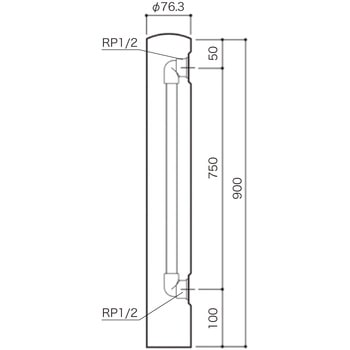 ステンレス製水栓柱 丸 KVK