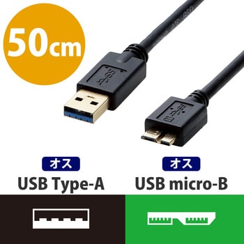 USBケーブル マイクロB-A 3.0 ブラック エレコム オーディオケーブル