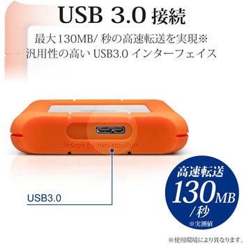HDD (ハードディスク) 外付け ポータブル LaCie Rugged Mini
