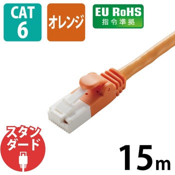 LANケーブル CAT6 ギガビット 爪折れ防止 より線 スリムコネクタ RoHS エレコム