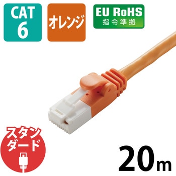 LANケーブル CAT6 ギガビット 爪折れ防止 より線 スリムコネクタ RoHS エレコム