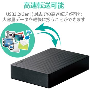Seagate USB3.2 Gen1対応 ポータブルハードディスク 1.0TB（ブラック