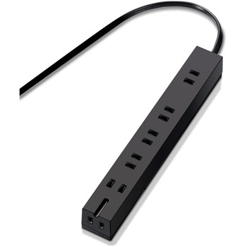 電源タップ 2P×6個口 幅広 固定用フック穴付 ホコリ防止シャッター付 雷サージ防止 スイングプラグ エレコム