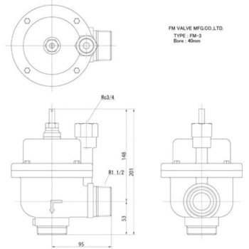 FMバルブ 定水位弁 アングル型 3型 主弁のみ FMバルブ製作所