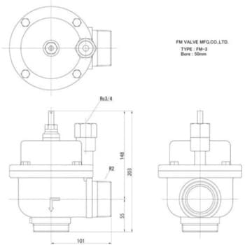 FM-3 FMバルブ 定水位弁 アングル型 3型 主弁+副弁(FM-2) セット品 1