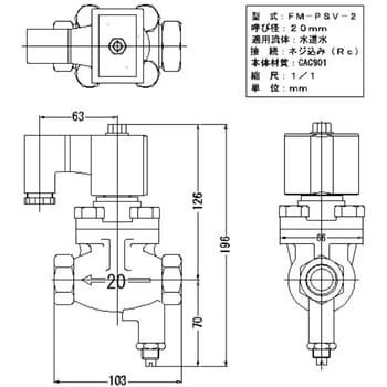 PSV-2 FM定水位弁用電磁弁 PSV-2型 FMバルブ製作所 定格電圧(V