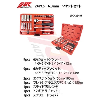 24PCS 6.3mm ソケットセット JTC